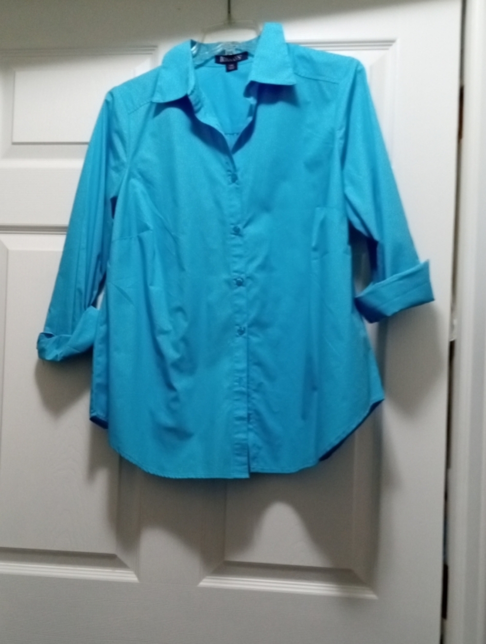 Roaman's Button Cuffed Short Sleeves Painter's Blouse- Vintage - Size: 12W